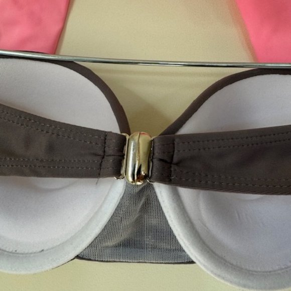 Pink and Gray Two-Piece Woman's Swimsuit Pin Up Style - Picture 8 of 10